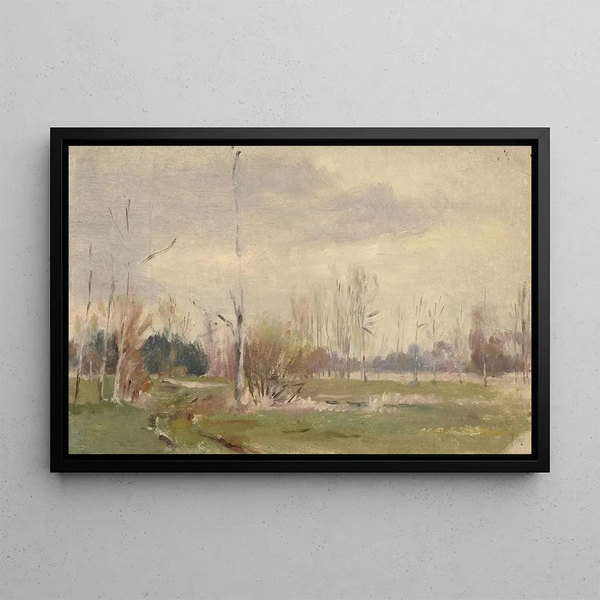 River landscape painting - Jeanne Jégou-Cadart — framed artwork on a wall