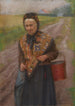 Vrouw met mandje - Jef Van de Fackere — weergave van het kunstwerk