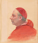 Een kardinaal op profiel - Jehan Georges Vibert — weergave van het kunstwerk
