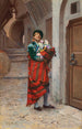 Toreador espagnol avec des fleurs - Jehan Georges Vibert — weergave van het kunstwerk