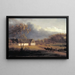Storm brewing behind a farm in Zeeland - Jens Juel — framed artwork on a wall