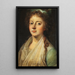 Portrait of Queen Marie Sophie Frederique - Jens Juel — framed artwork on a wall