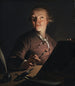 Self-portrait by candlelight - Jens Juel — artwork view