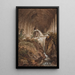 Cascade under a stone vault - Jens Petersen Lund — framed artwork on a wall