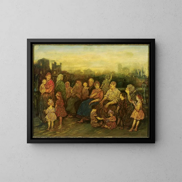 Evening on the Dock - Jerome Myers — framed artwork on a wall