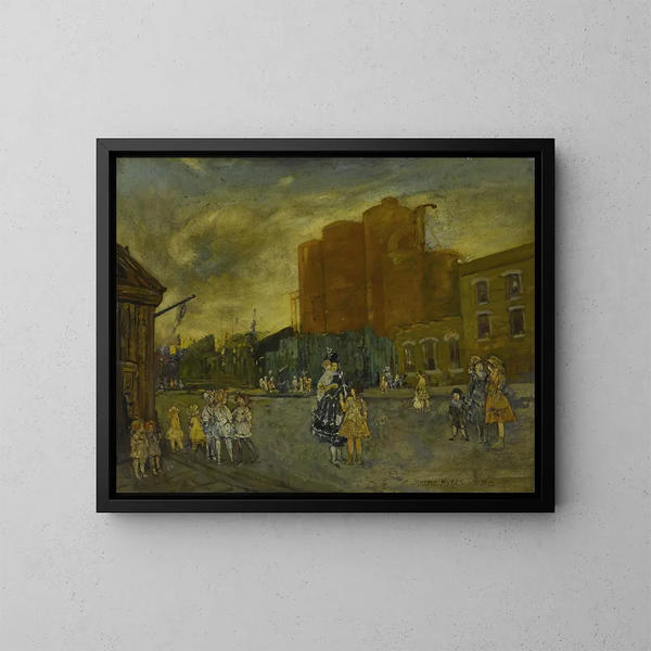 The End of the Street - Jerome Myers — framed artwork on a wall