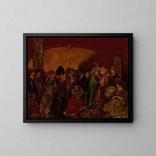 Entrance hall of the theater, intermission - Jerome Myers — framed artwork on a wall