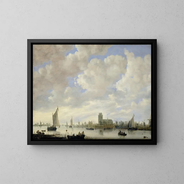Vue de la Merwede près de Dordrecht - Jeronymus van Diest II — ingelijst kunstwerk aan de muur