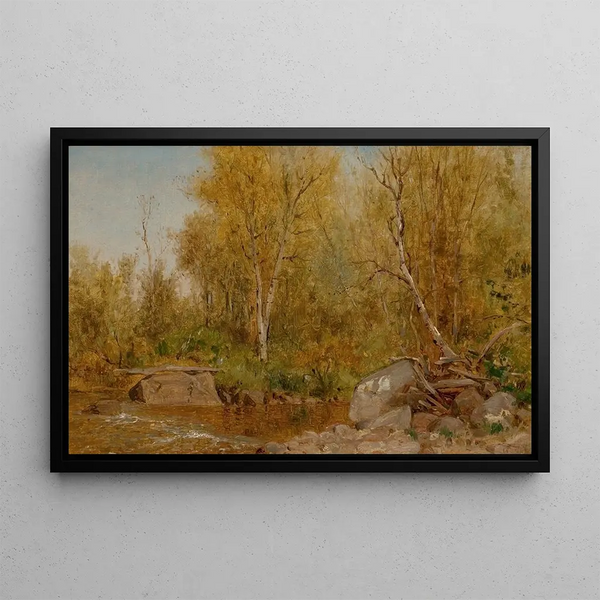 Ruisseau Sablonneux, Bois du Maine - Jervis McEntee — framed artwork on a wall