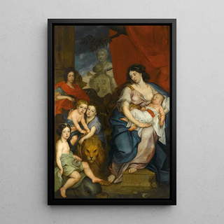 Jerzy Eleuter Szymonowicz Siemiginowski - Portrait of Queen Maria Casimire with children.webp