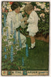 In de tuin - Jessie Willcox Smith — weergave van het kunstwerk