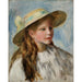 Reproductie van het schilderij Jong meisje met hoed - Pierre-Auguste Renoir