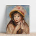 Reproductie van het schilderij Jonge vrouw met roze hoed - Pierre-Auguste Renoir