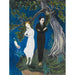 Reproductie van het schilderij van een jonge man in het zwart, een meisje in het wit - Nils Dardel
