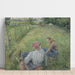 Reproductie van het schilderij Jongedames die rusten in de velden bij Pontoise - Camille Pissarro