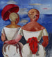 Dames aan de rand van de zee - Jēkabs Kazaks — weergave van het kunstwerk