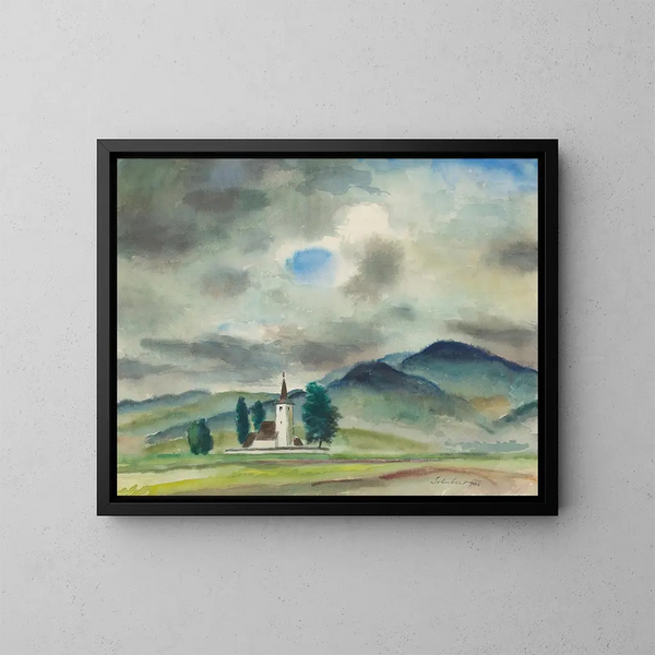 Landscape around Varn - Julius Schubert — framed artwork on a wall