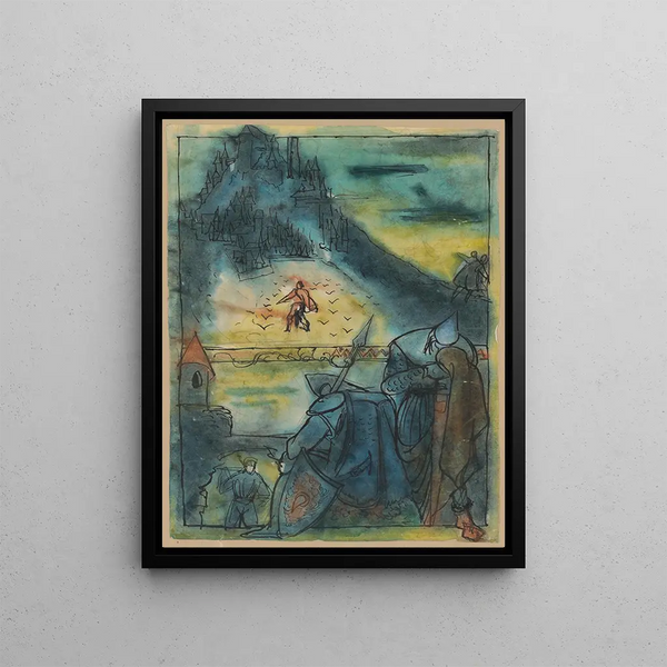below the enchanted castle - Jan Novák — framed artwork on a wall