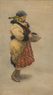 Studie van folkloristische kostuum - Joža Uprka — weergave van het kunstwerk