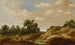 Landschap met duinen, een boerin en een kind op een pad, boerderijen op de achtergrond - Joachim Govertsz Camphuysen — weergave van het kunstwerk