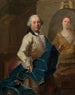 Zelfportret van de schilder die het portret van zijn echtgenote Angélique Louise Hélène Dessaulx schildert - Joachim Rupalley — weergave van het kunstwerk