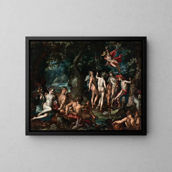 Le Jugement de Paris - Joachim Wtewael — framed artwork on a wall