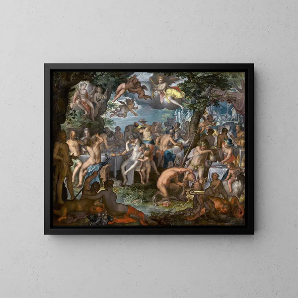 The Marriage of Peleus and Thetis - Joachim Wtewael — framed artwork on a wall