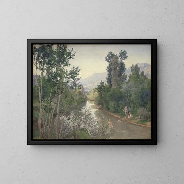 Afternoon by the River Liri - Joakim Skovgaard — framed artwork on a wall