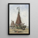 Bateau de pêche à proue bluff sur la plage - Joannes Barnardus Antonius Maria Westerwoudt — ingelijst kunstwerk aan de muur