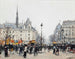 Figuren die zich bezighouden voor de Conciergerie in Parijs - Joaquín Mir — weergave van het kunstwerk