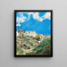 a landscape with figures in Sagunto, Valencia - Joaquín Sorolla — framed artwork on a wall
