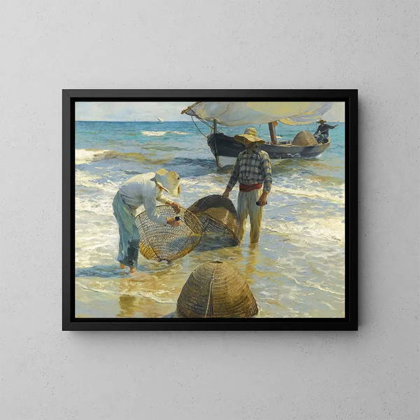 Vissers uit Valencia - Joaquín Sorolla — ingelijst kunstwerk aan de muur