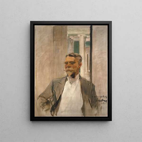 portret van Charles M. Kurtz, oprichter-directeur van de Albright Art Gallery 1905-1909 - Joaquín Sorolla — ingelijst kunstwerk aan de muur