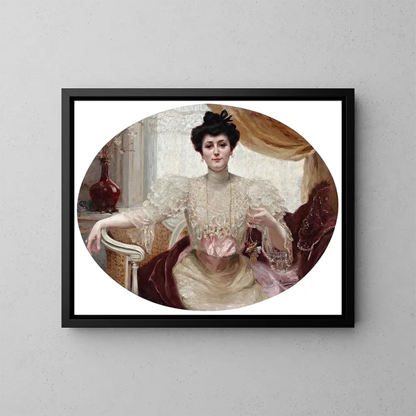 Portret van Luisa Martinez de Tejeda - Joaquín Sorolla — ingelijst kunstwerk aan de muur