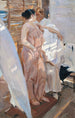 La robe rose - Joaquín Sorolla — weergave van het kunstwerk
