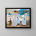 onder de luifel in Zarauz - Joaquín Sorolla — ingelijst kunstwerk aan de muur