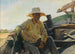 Oud visser in een boot - Joaquín Sorolla — weergave van het kunstwerk