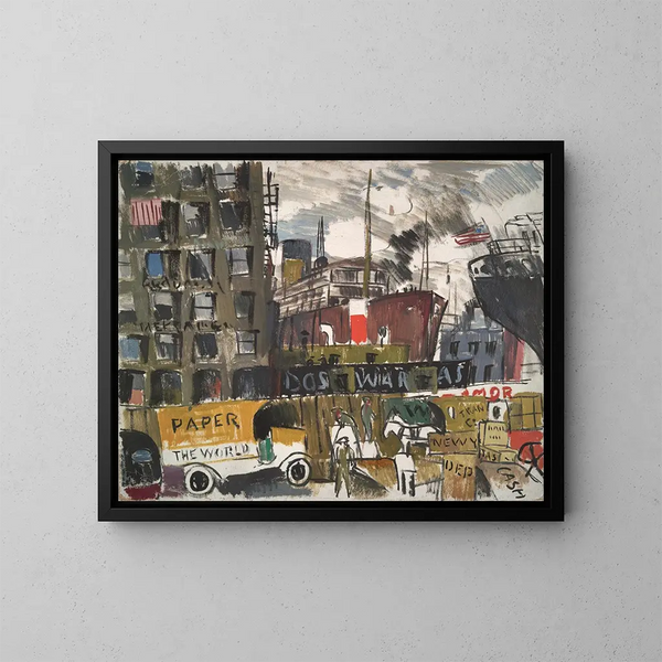 Quais de New York - Joaquín Torres-García — framed artwork on a wall