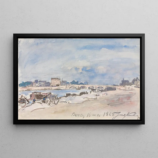Bercy - Johan Barthold Jongkind — framed artwork on a wall