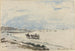 Wagentje op het strand in Étretat - Johan Barthold Jongkind — weergave van het kunstwerk