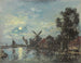 Effect van de maan op de riviermonding in Nederland - Johan Barthold Jongkind — weergave van het kunstwerk