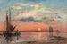 L'Escaut bij Antwerpen, zonsondergang - Johan Barthold Jongkind — weergave van het kunstwerk