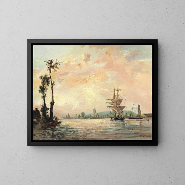 La Seine près de Rouen - Johan Barthold Jongkind — ingelijst kunstwerk aan de muur
