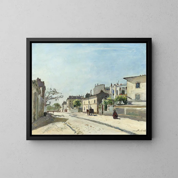 Rue Notre-Dame, Paris - Johan Barthold Jongkind — framed artwork on a wall
