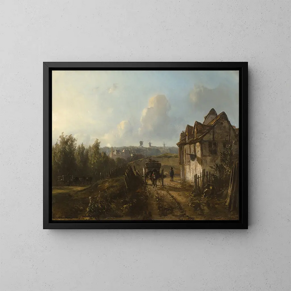 View of Montmartre - Johan Barthold Jongkind — framed artwork on a wall