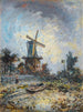 Molen aan de wind in Dordrecht - Johan Barthold Jongkind — weergave van het kunstwerk