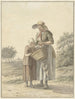 Vrouw en dochter op een landweggetje - Johan Christiaan Willem Safft — weergave van het kunstwerk