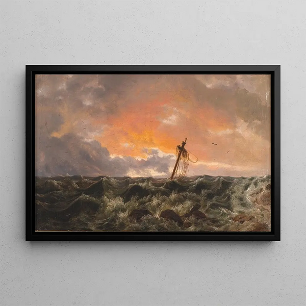 Johan Christian Dahl - Seascape with a Wreck.webp