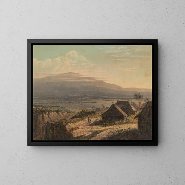 View of a landscape in Java, landscape in the Bantam residence - Johan Conrad Greive — framed artwork on a wall