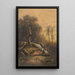 Landschap met waterval en luipaard drinkend Wild landschap hoek van Java - Johan Conrad Greive — ingelijst kunstwerk aan de muur